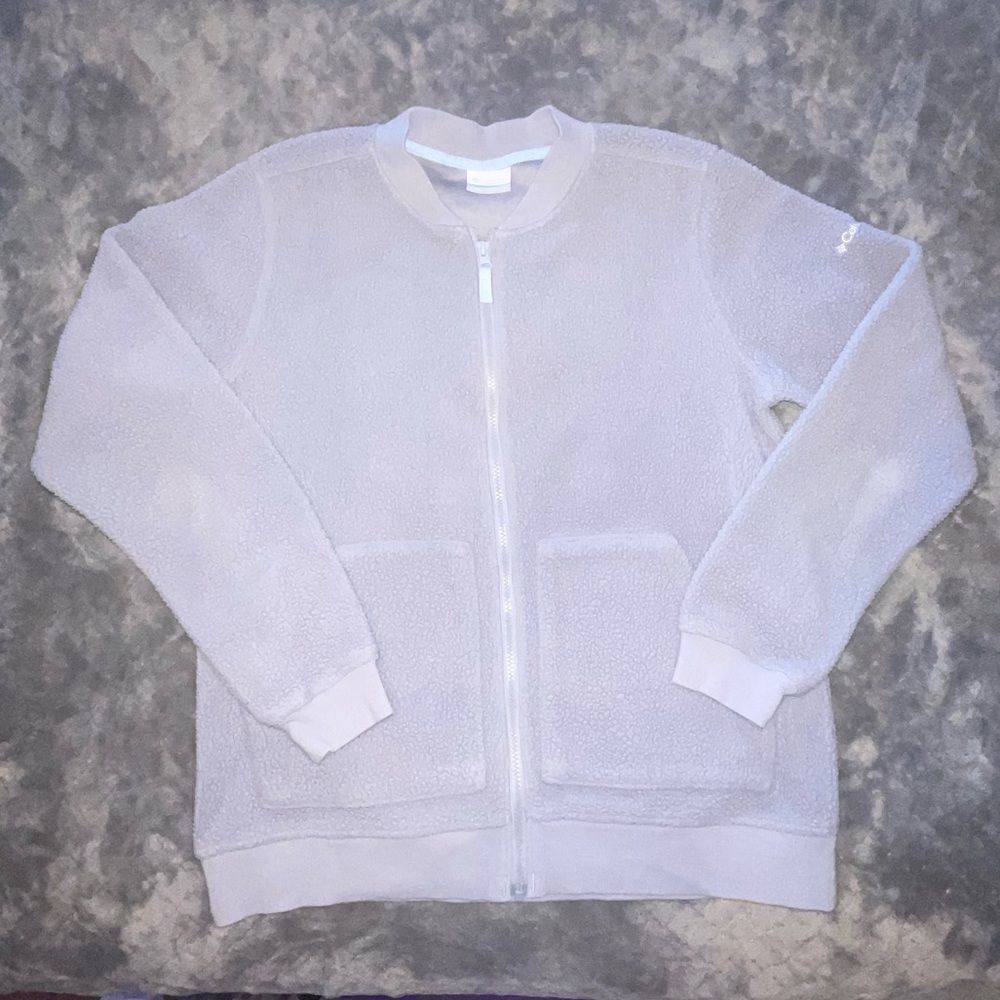 Columbia Blue Gray Sherpa Zip Up